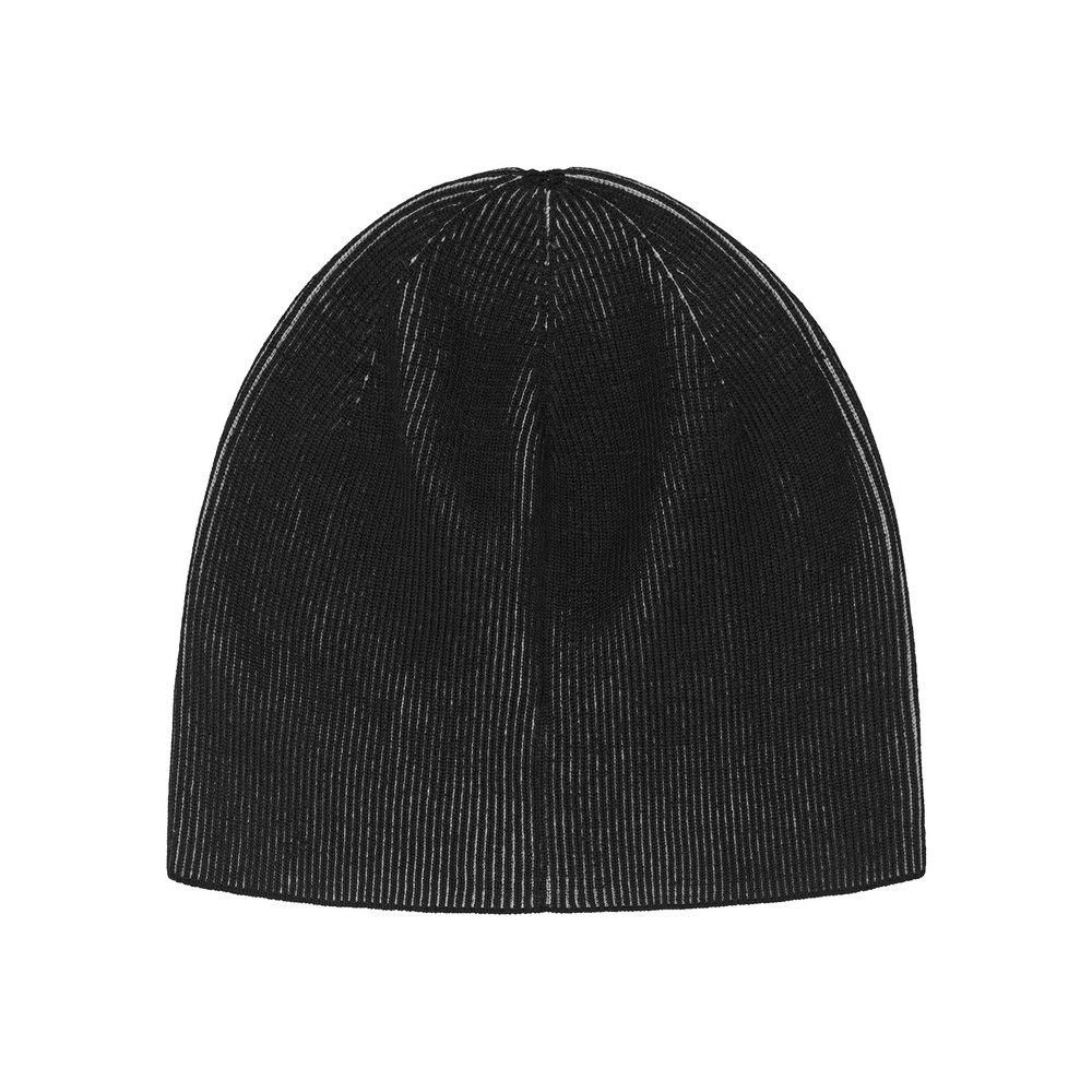 2 TONE RIBBED KNIT BEANIE [BLACK]