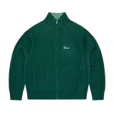 2 TONE RIBBED KNIT ZIP UP [GREEN]