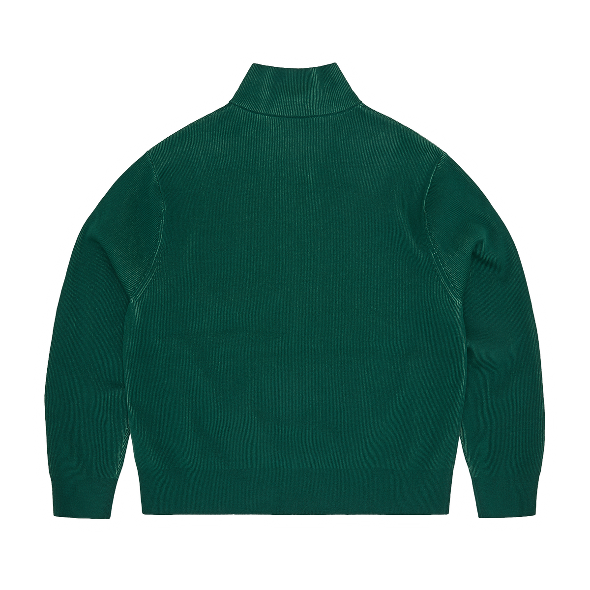 2 TONE RIBBED KNIT ZIP UP [GREEN]