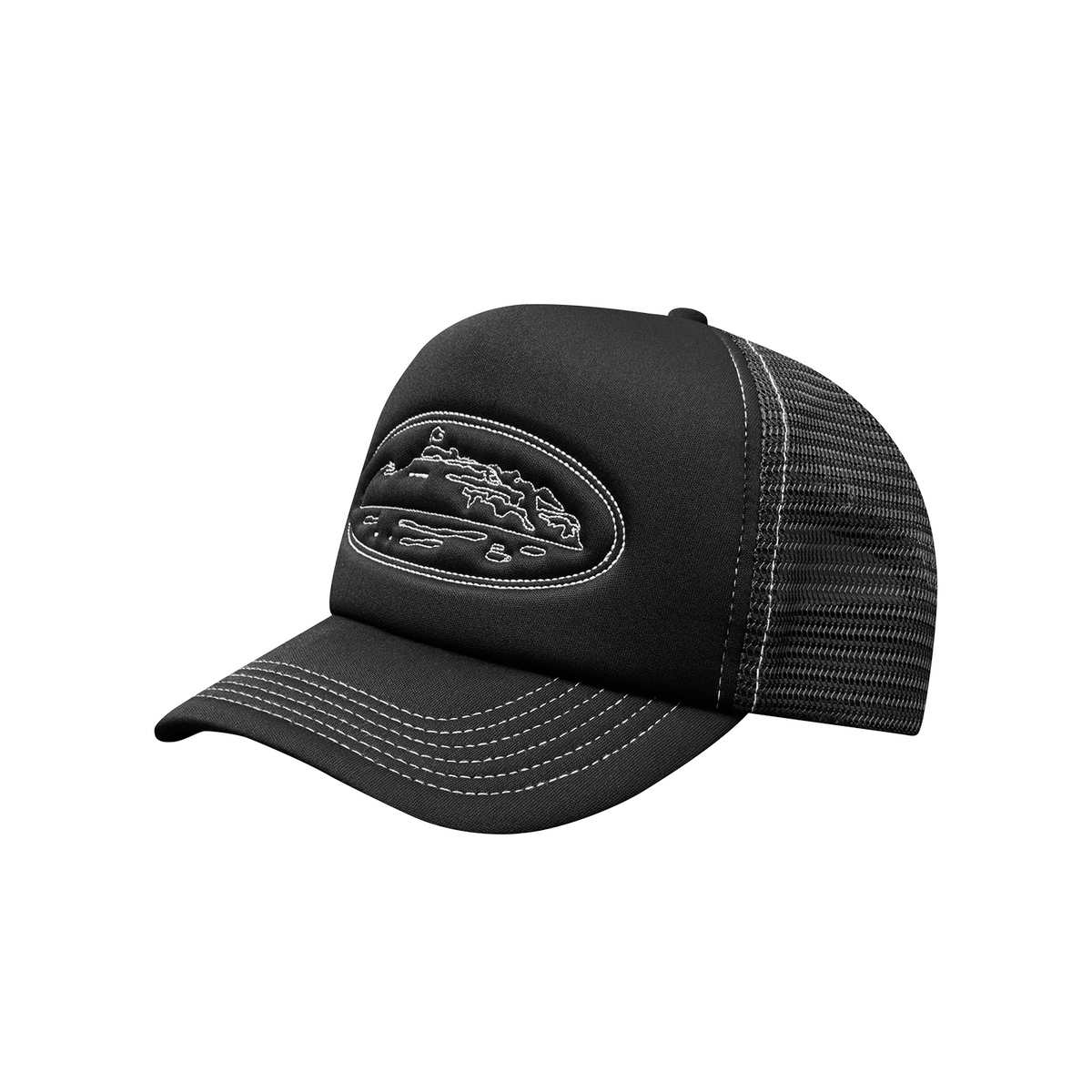 ISLAND OUTLINE TRUCKER HAT [BLACK]