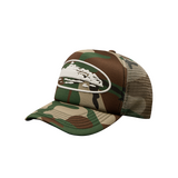ISLAND PUFF PRINT TRUCKER HAT [WOODLAND CAMO]