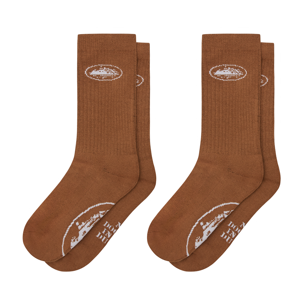 BROWN ALCATRAZ SOCKS [2 PACK]