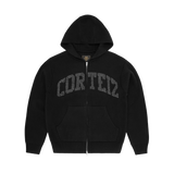 3M COLLEGE KNIT ZIP HOODIE  [BLACK]