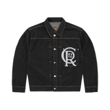 CREST CHAINSTITCH DENIM JACKET [WASHED BLACK]