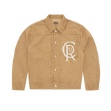 CREST CHAINSTITCH DENIM JACKET [TAN]