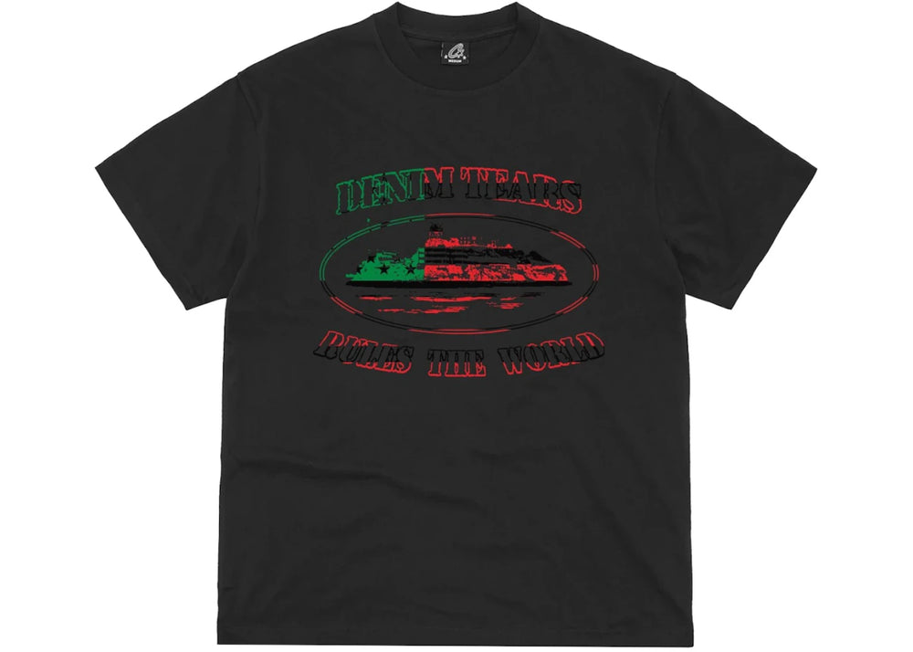 CORTEIZ X DENIM TEARS CORTEARS OG ALCATRAZ TEE [BLACK]