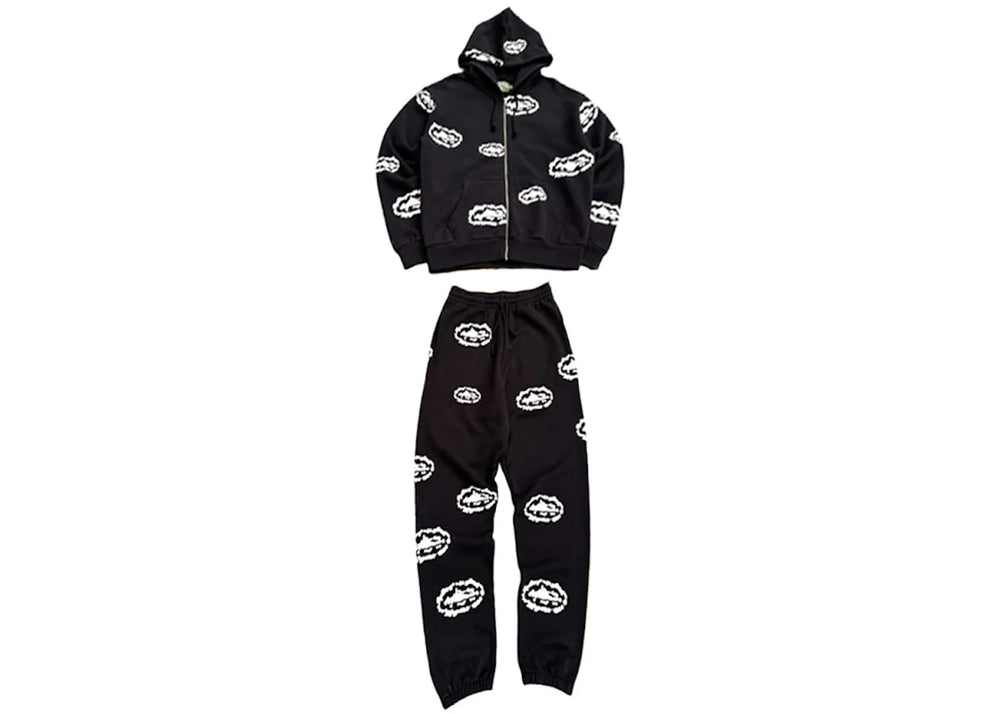 CORTEIZ X DENIM TEARS COTTON WREATH SWEATSUIT [BLACK/WHITE]
