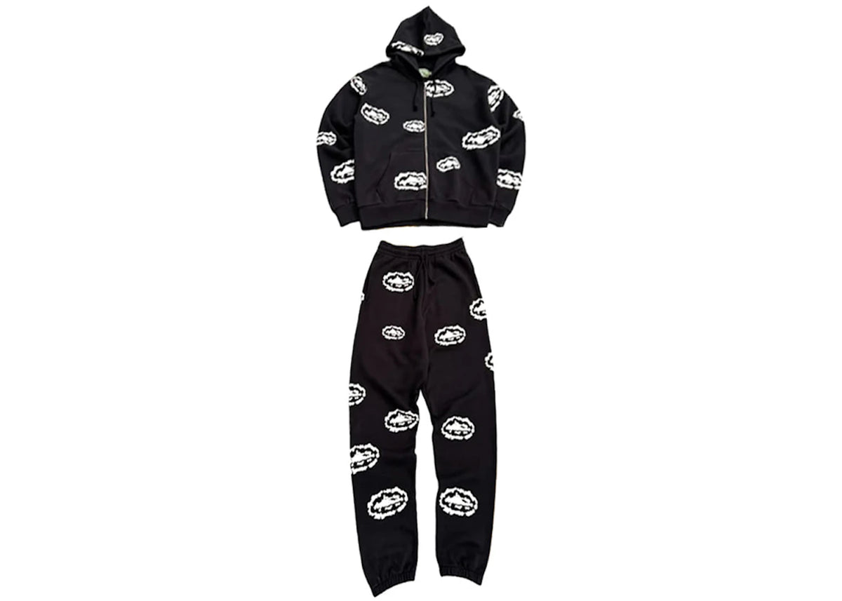 CORTEIZ X DENIM TEARS COTTON WREATH SWEATSUIT [BLACK/WHITE]
