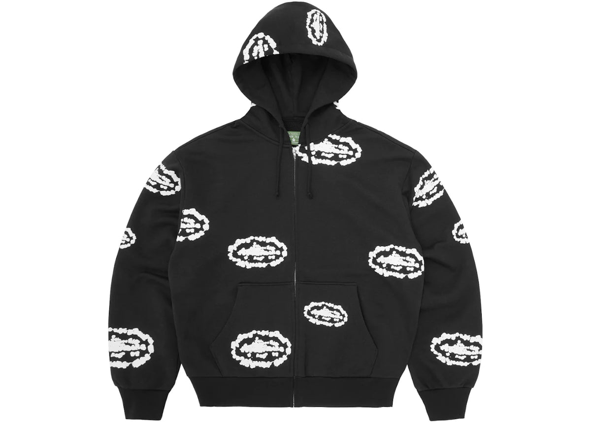 CORTEIZ X DENIM TEARS ISLAND WREATH ZIP HOODIE [BLACK]