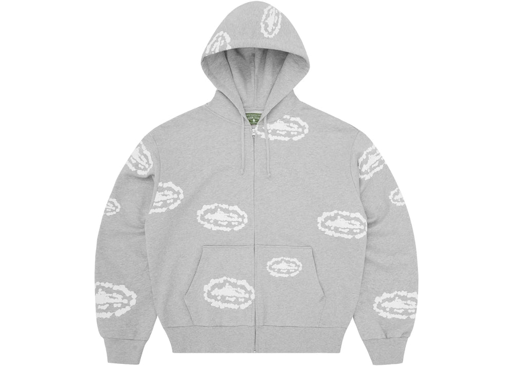 CORTEIZ X DENIM TEARS ISLAND WREATH ZIP HOODIE [HEATHER GREY]