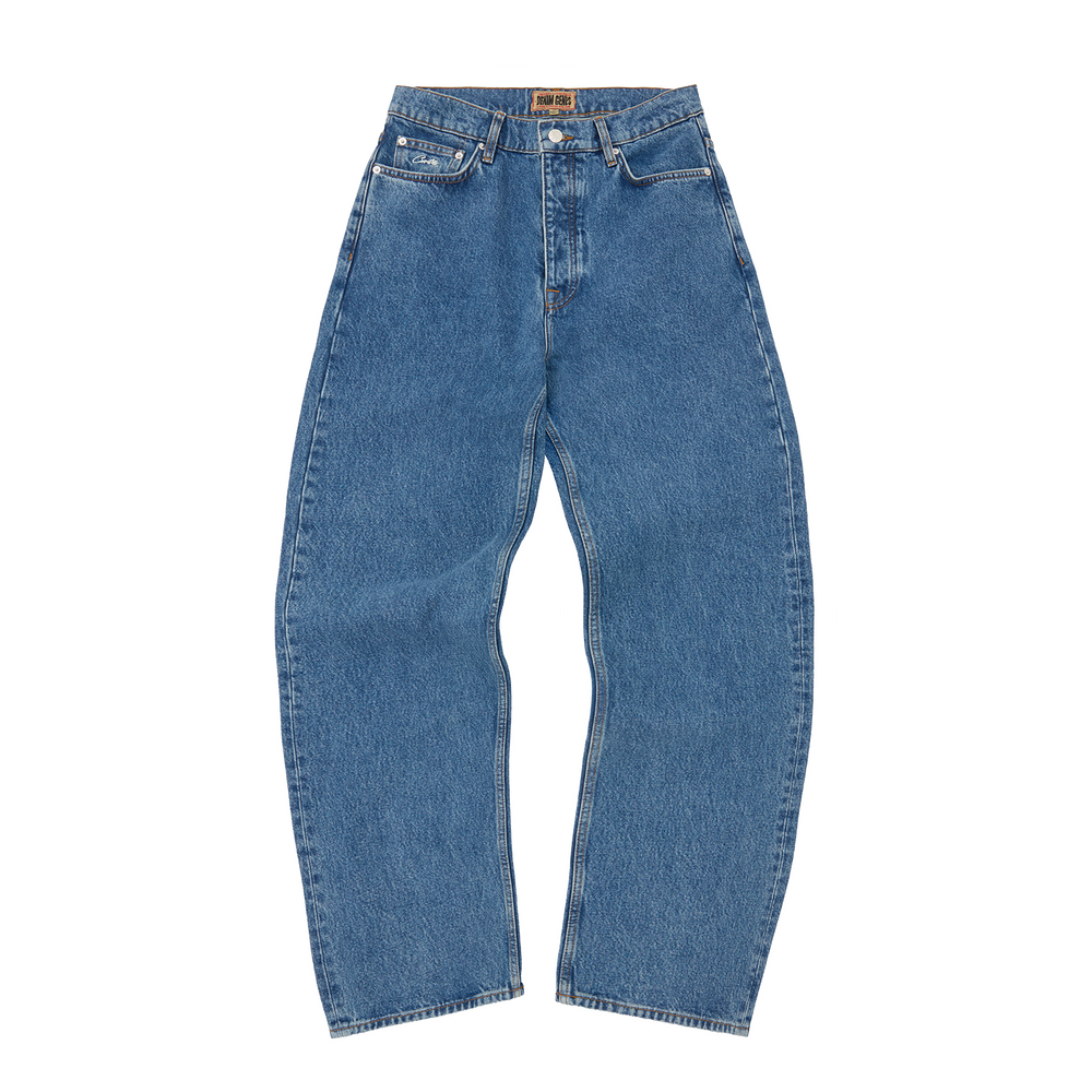 DUAL STRIPE BAGGY JEANS [MIDWASH]