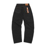 DUAL STRIPE BAGGY JEANS [WASHED BLACK]