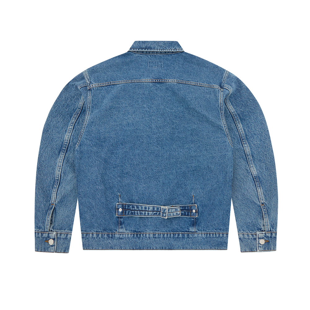 DUAL STRIPE DENIM JACKET [MIDWASH]