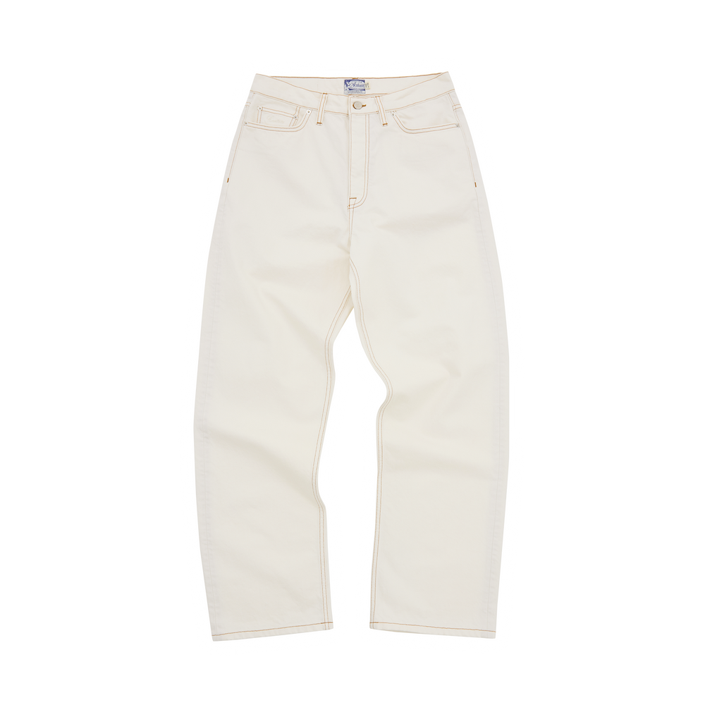 DUAL STRIPE BAGGY JEANS [OFF WHITE]