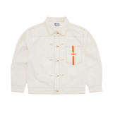 DUAL STRIPE DENIM JACKET [OFF WHITE]