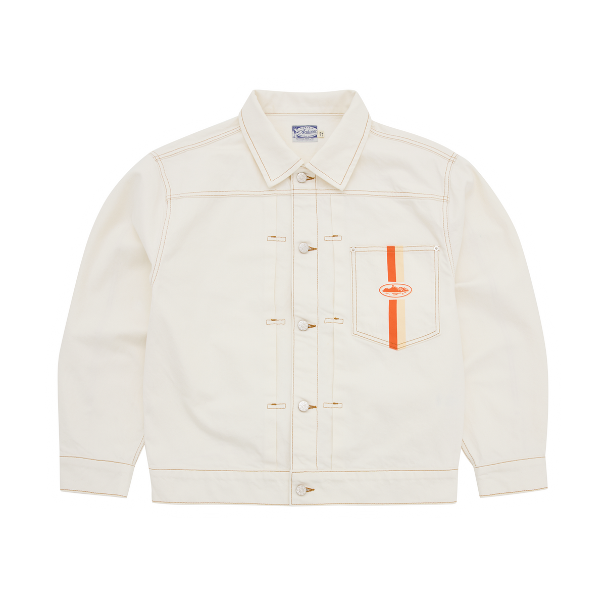 DUAL STRIPE DENIM JACKET [OFF WHITE]