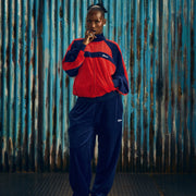 PISTA VELOUR TRACK JACKET [NAVY/RED]