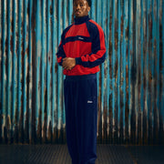 PISTA VELOUR TRACK JACKET [NAVY/RED]