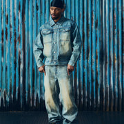 ARDWEAR PANEL DENIM JACKET [WASHED INDIGO]