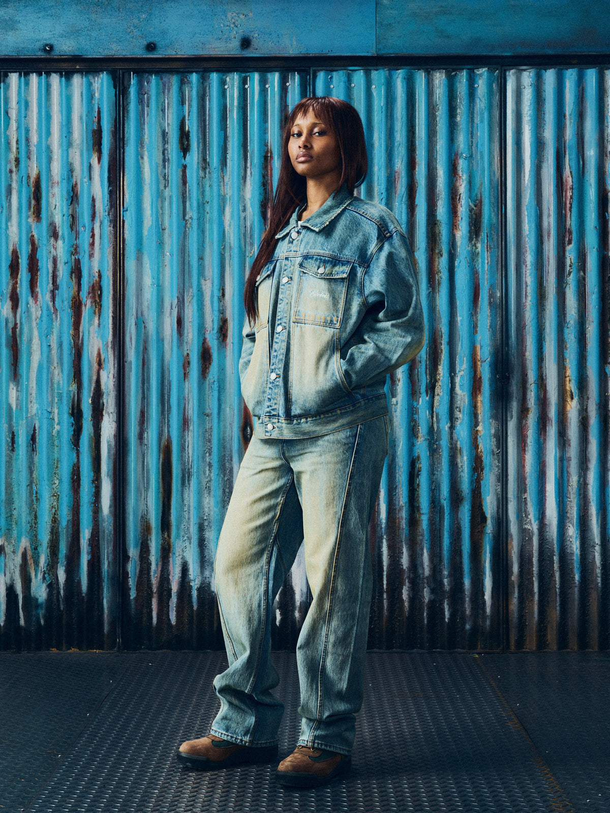ARDWEAR PANEL BAGGY JEANS [WASHED INDIGO]