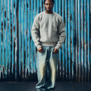 SCRIPT POCKET KNIT SWEATER [OATMEAL]