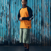 STENCIL RAGLAN LS [ORANGE/BLACK]