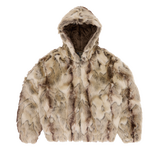 PELT HOODED FUR JACKET [FAWN]