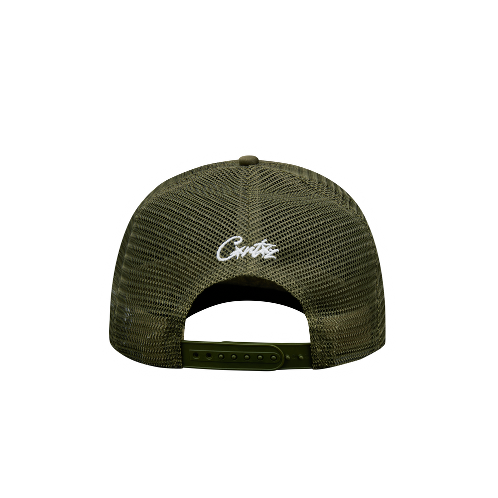 ISLAND PUFF PRINT TRUCKER HAT [OLIVE]