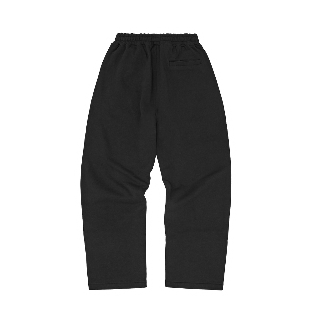 ISLAND PUFF PRINT OPEN HEM SWEATPANT [BLACK]