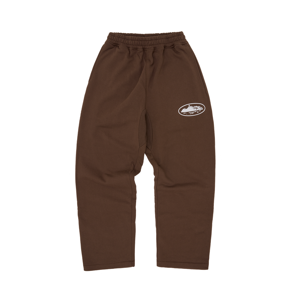 ISLAND PUFF PRINT OPEN HEM SWEATPANT [BROWN]