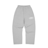 ISLAND PUFF PRINT OPEN HEM SWEATPANT [HEATHER GREY]