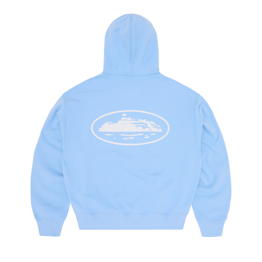 ISLAND PUFF PRINT ZIP HOODIE [BABY BLUE]