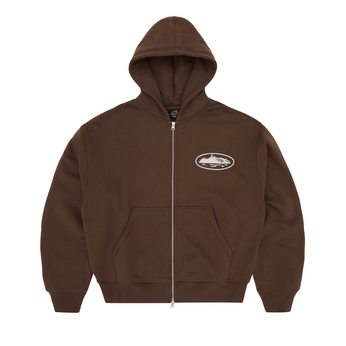 ISLAND PUFF PRINT ZIP HOODIE [BROWN]