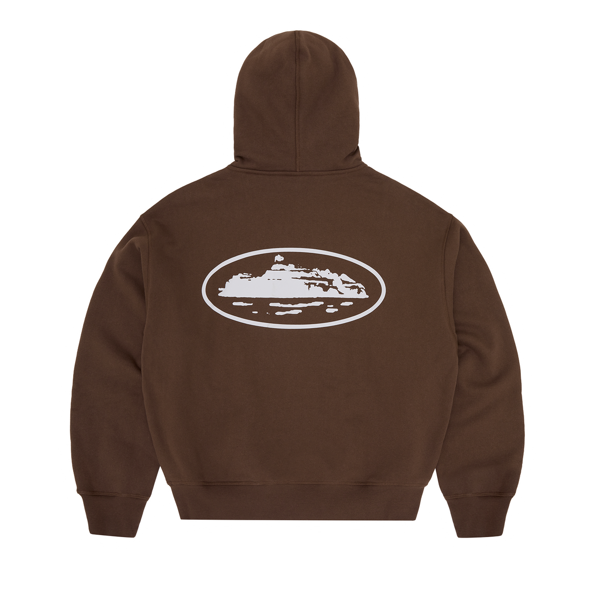 ISLAND PUFF PRINT ZIP HOODIE [BROWN]
