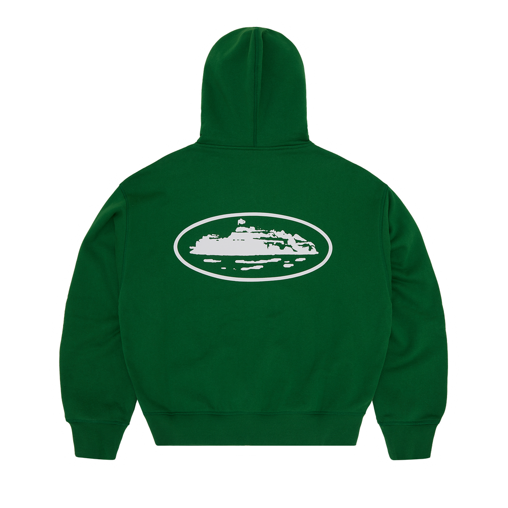 ISLAND PUFF PRINT ZIP HOODIE [GREEN]