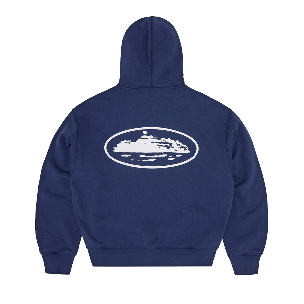 ISLAND PUFF PRINT ZIP HOODIE [NAVY]