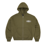 ISLAND PUFF PRINT ZIP HOODIE [OLIVE]