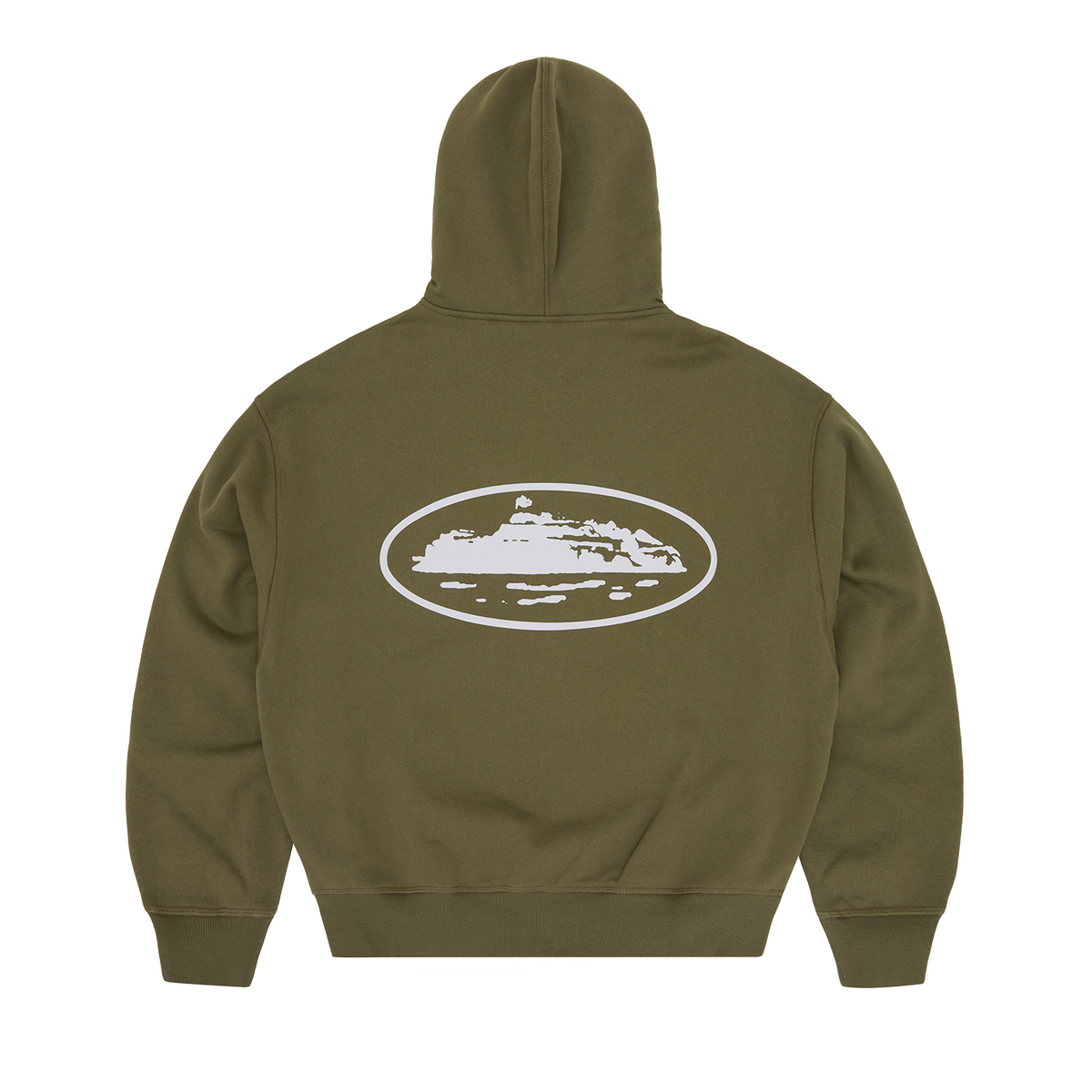 ISLAND PUFF PRINT ZIP HOODIE [OLIVE]