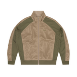 MESH PANEL TRICOT TRACK JACKET [TAN / OLIVE]