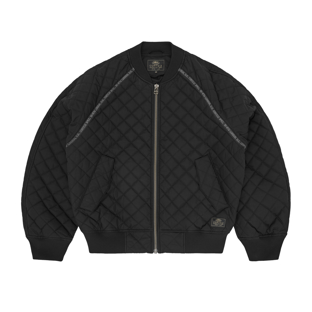 QUILTED EXCHANGE BOMBER [BLACK]