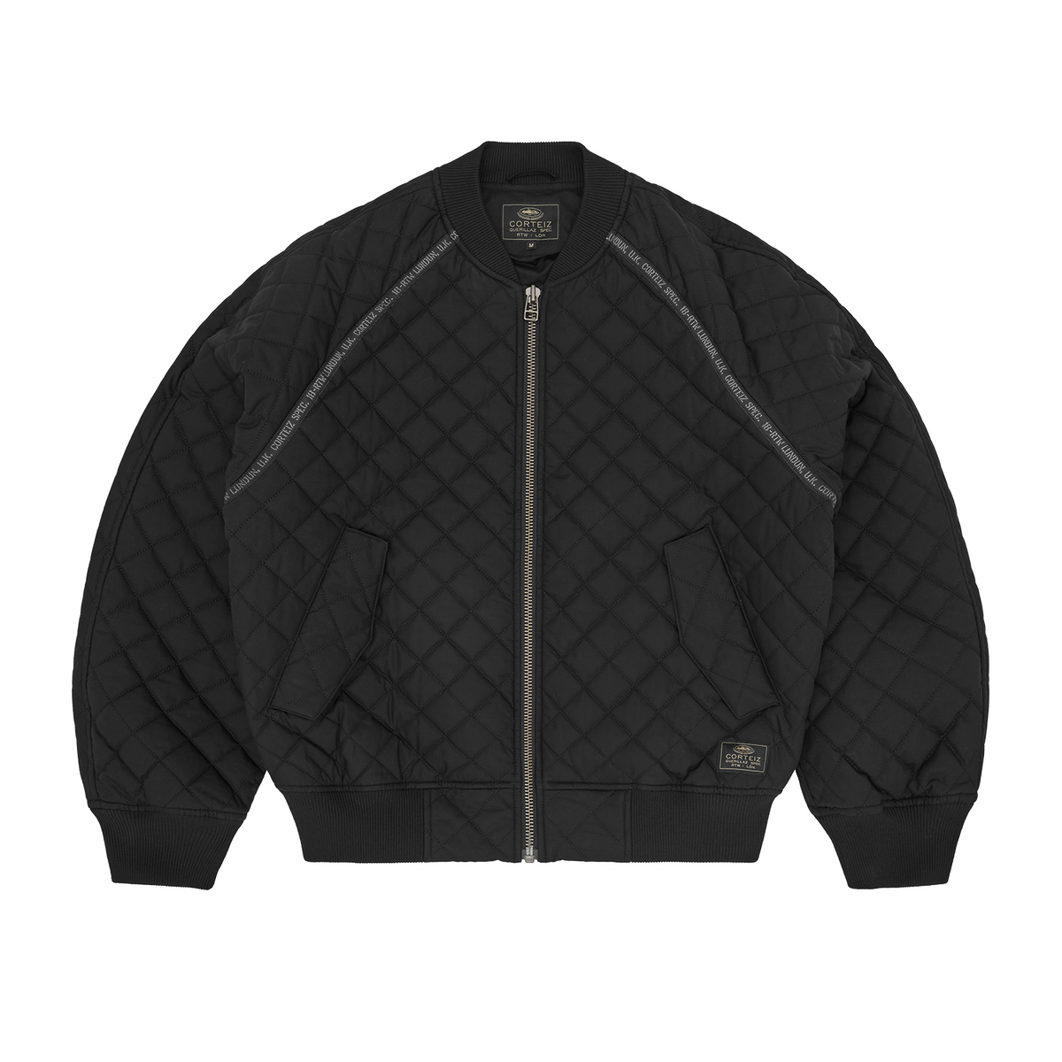QUILTED EXCHANGE BOMBER [BLACK]