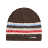 MULTI STRIPE KNIT BEANIE [BROWN]