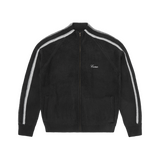 MULTI STRIPE KNIT ZIP UP [BLACK]