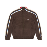 MULTI STRIPE KNIT ZIP UP [BROWN]
