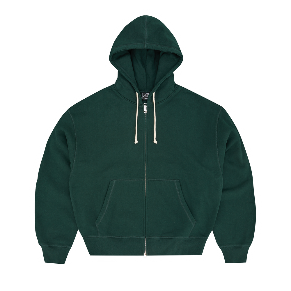 LUNDUN STITCH ZIP HOODIE [FOREST / YELLOW]