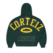 LUNDUN STITCH ZIP HOODIE [FOREST / YELLOW]