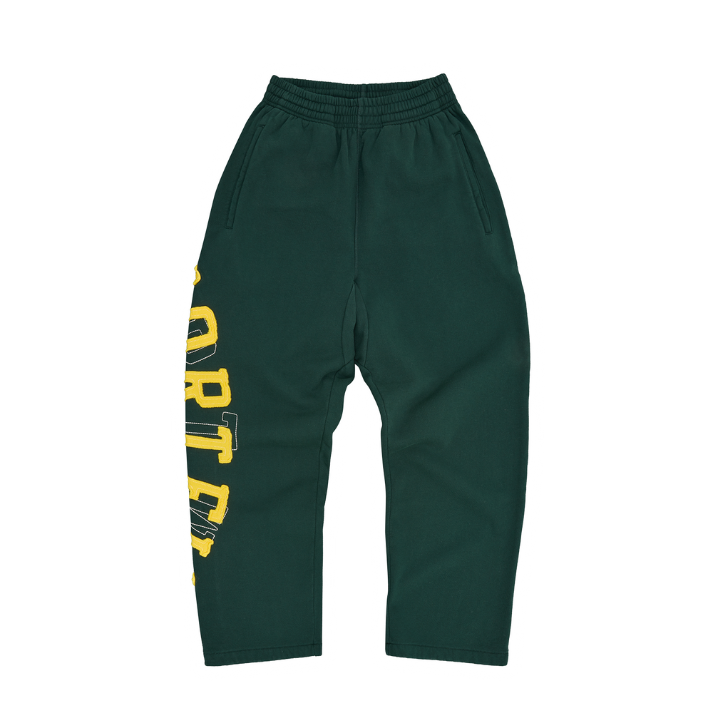 LUNDUN STITCH OPEN HEM SWEATPANT [FOREST / YELLOW]