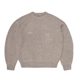 SCRIPT POCKET KNIT SWEATER [OATMEAL]