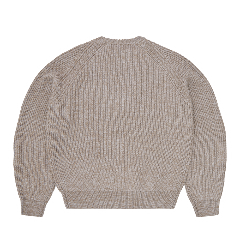 SCRIPT POCKET KNIT SWEATER [OATMEAL]