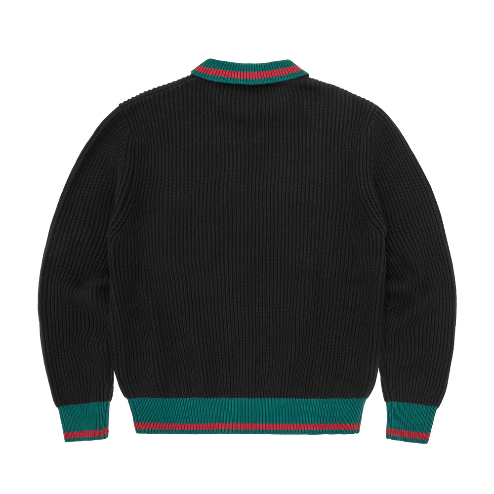 GIANNI KNIT POLO SWEATER [BLACK]